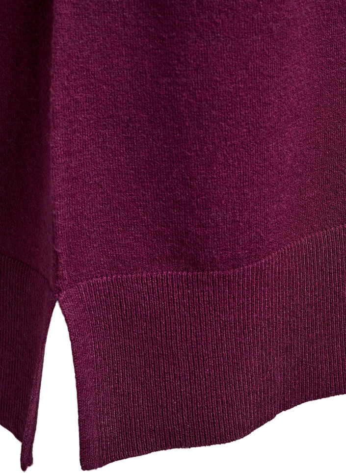 Stickad kort kl&auml;nning med raglan&auml;rm och mitts&ouml;m, R&ouml;d, Packshot image number 3