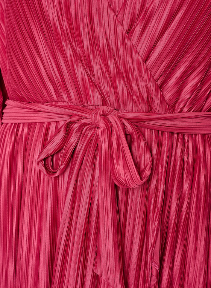 Plisserad midikl&auml;nning med fladdermus&auml;rmar, Rosa, Packshot image number 2