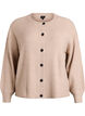 Ribbstickad kofta med knappar, Beige, Packshot image number 0