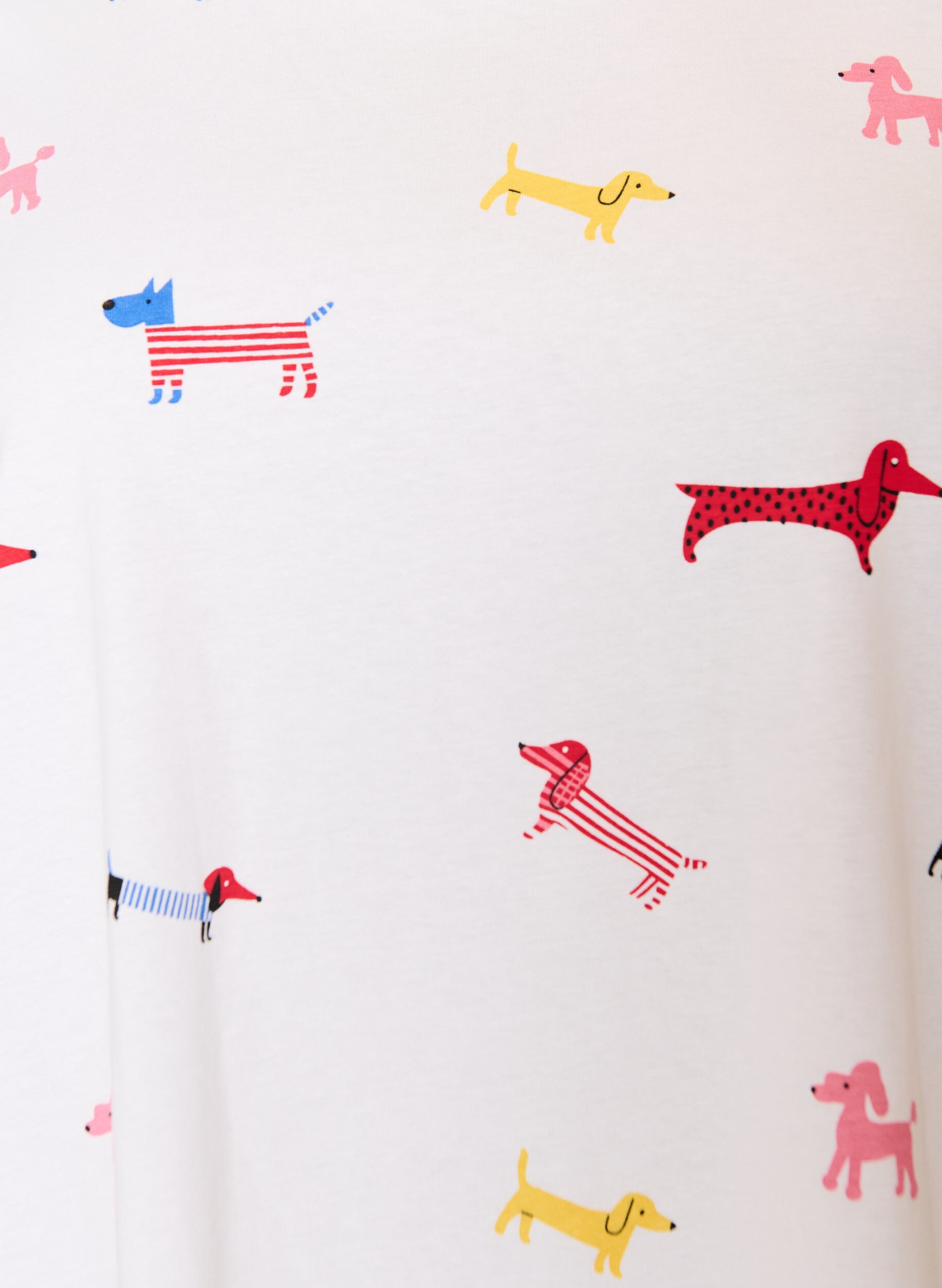 ZizziT-shirt i bomull med hundtryck, Vit, Packshot image number 2