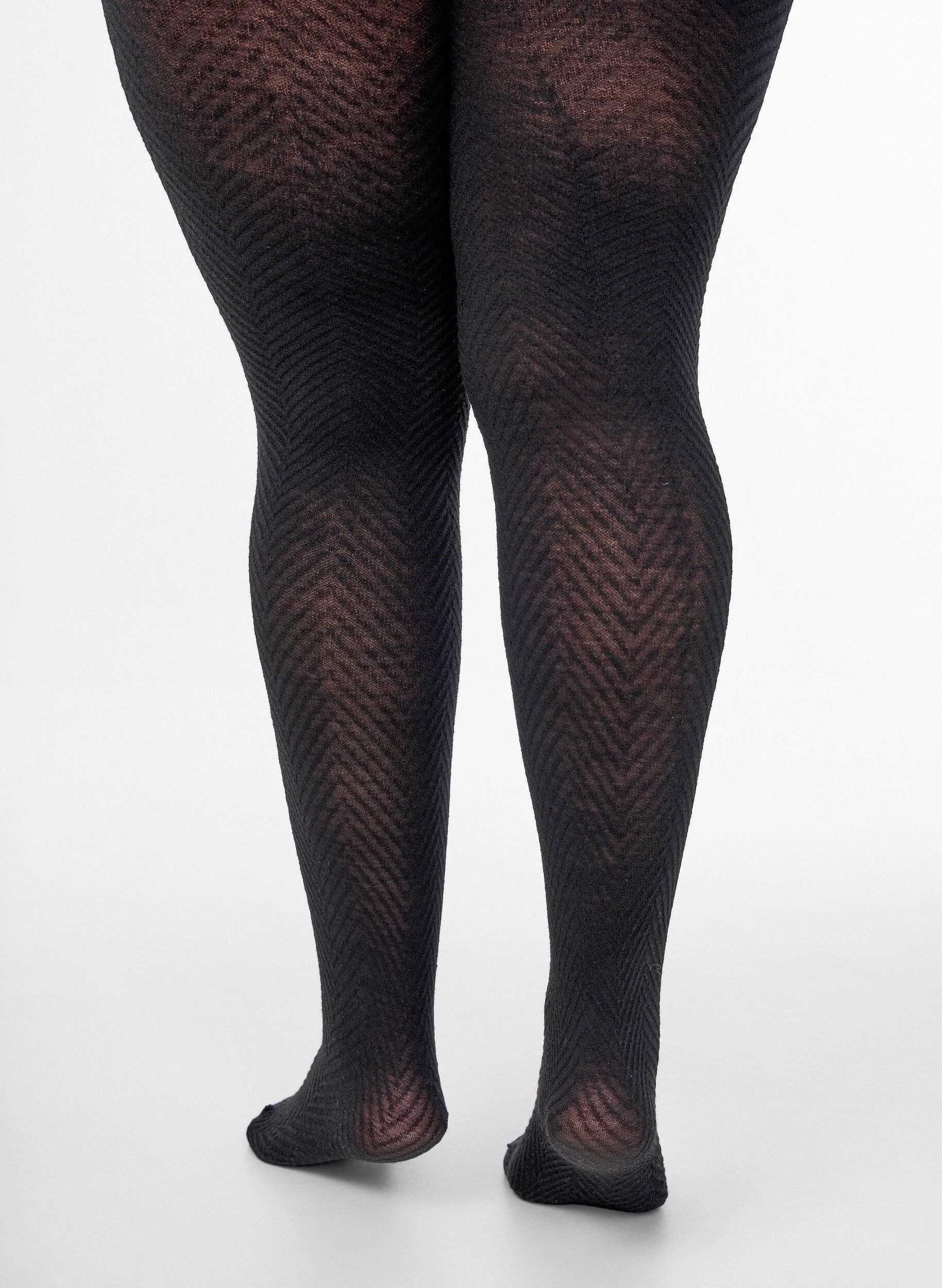 Zizzi Strukturerade tights, Svart, Packshot image number 1
