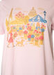 T-shirt i ekologisk bomull med tryck framtill, Rosa, Packshot image number 2
