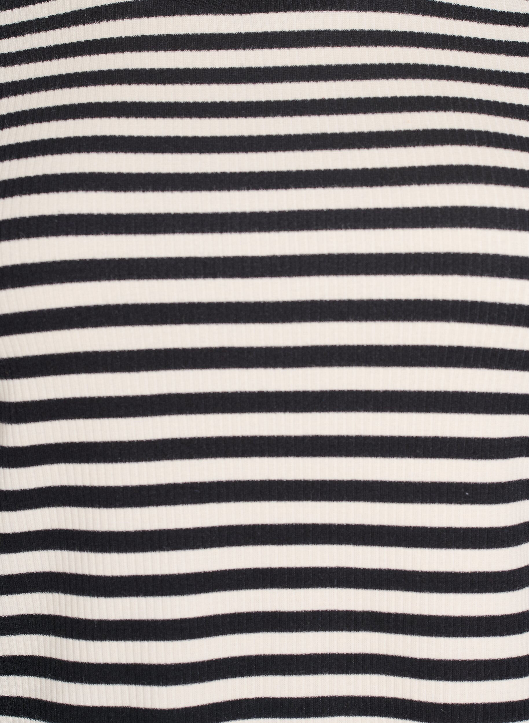 ZizziRandig t-shirt med ribbad struktur, Svart, Packshot image number 2