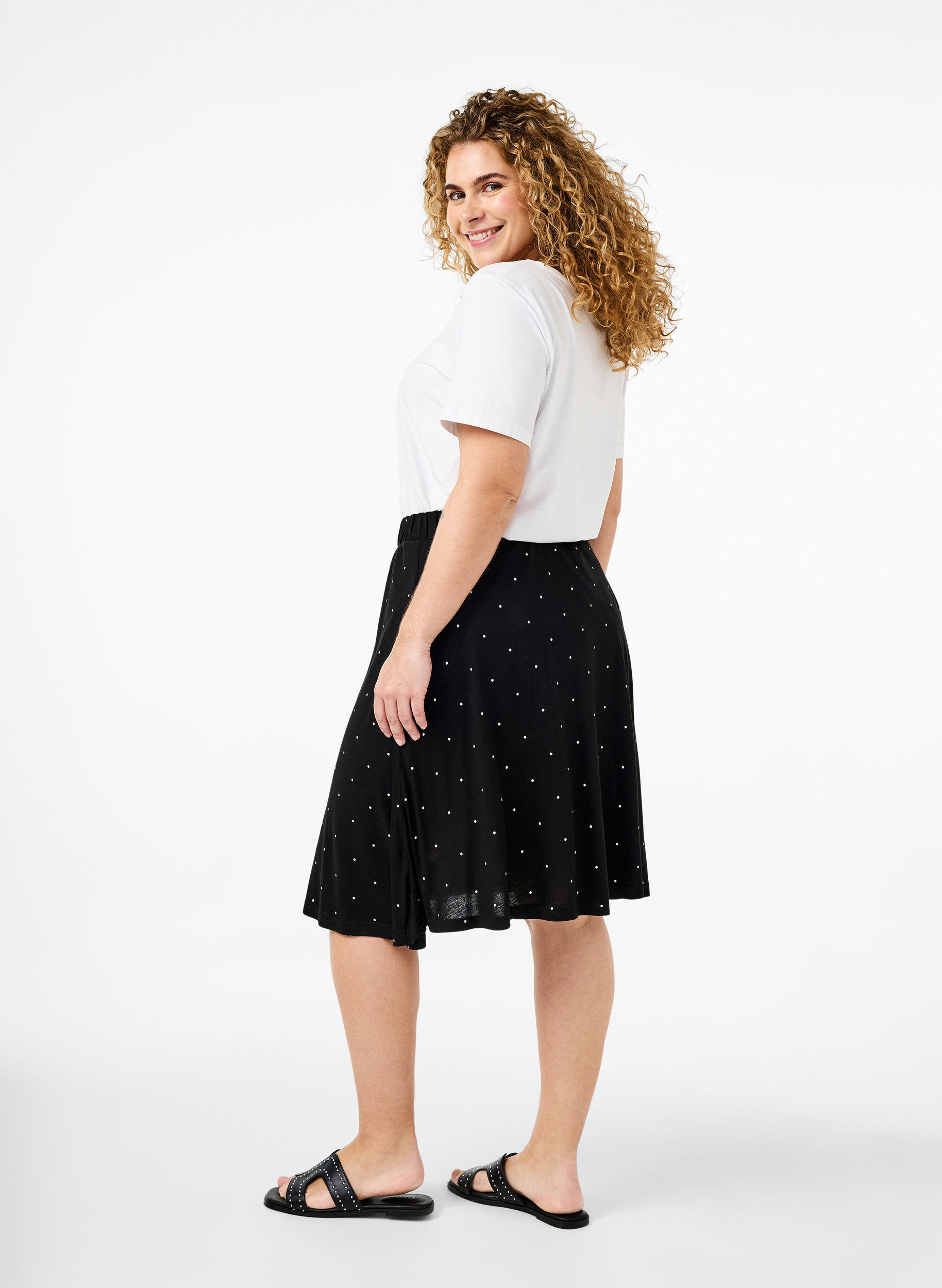 Zizzi2-pack kjol i viskos, Svart, Model image number 2