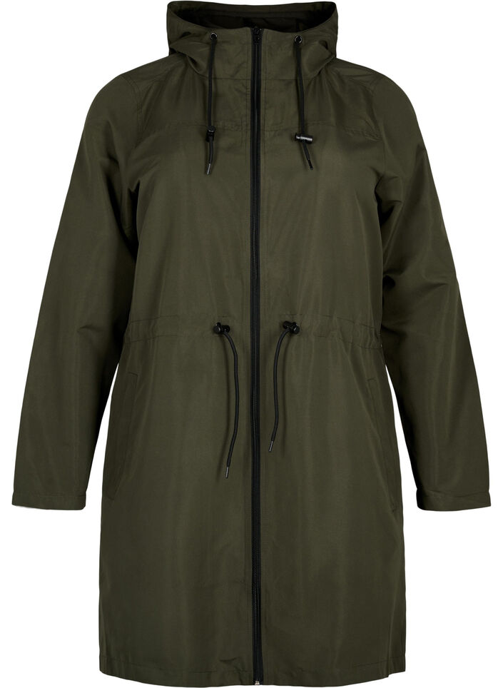 FLASH - Vattenavvisande parka med huva, Black Ink, Packshot image number 0