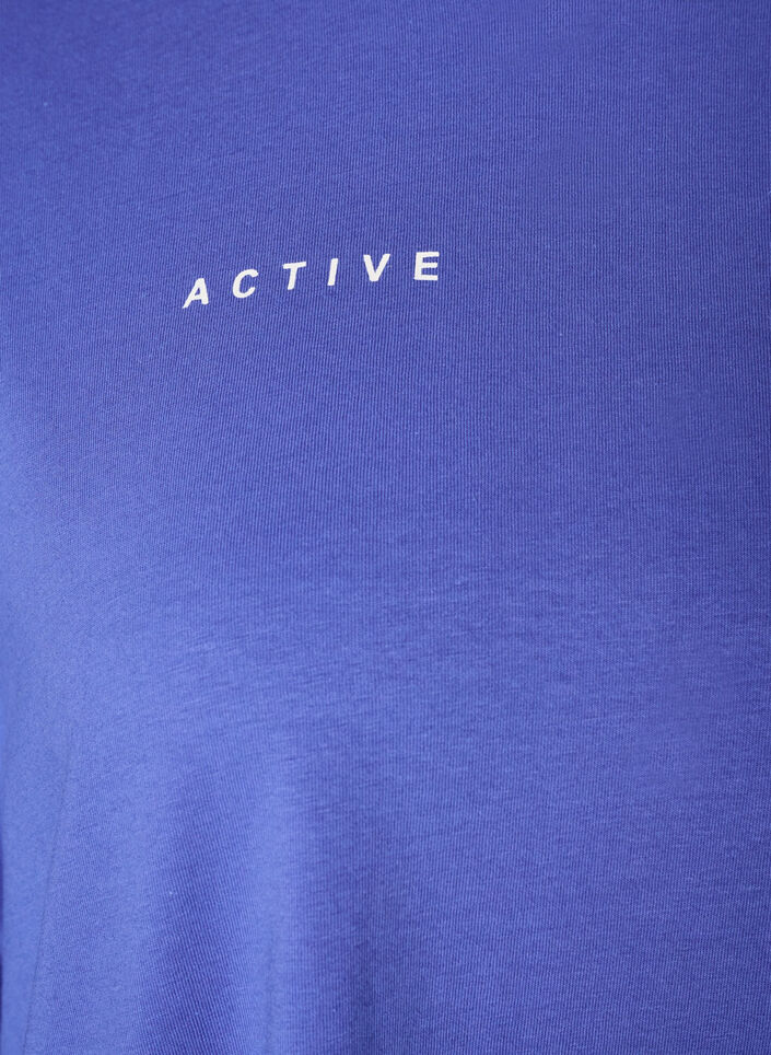 T-shirt i ekologisk bomull med ett litet motiv framtill, Bl&aring;, Packshot image number 3