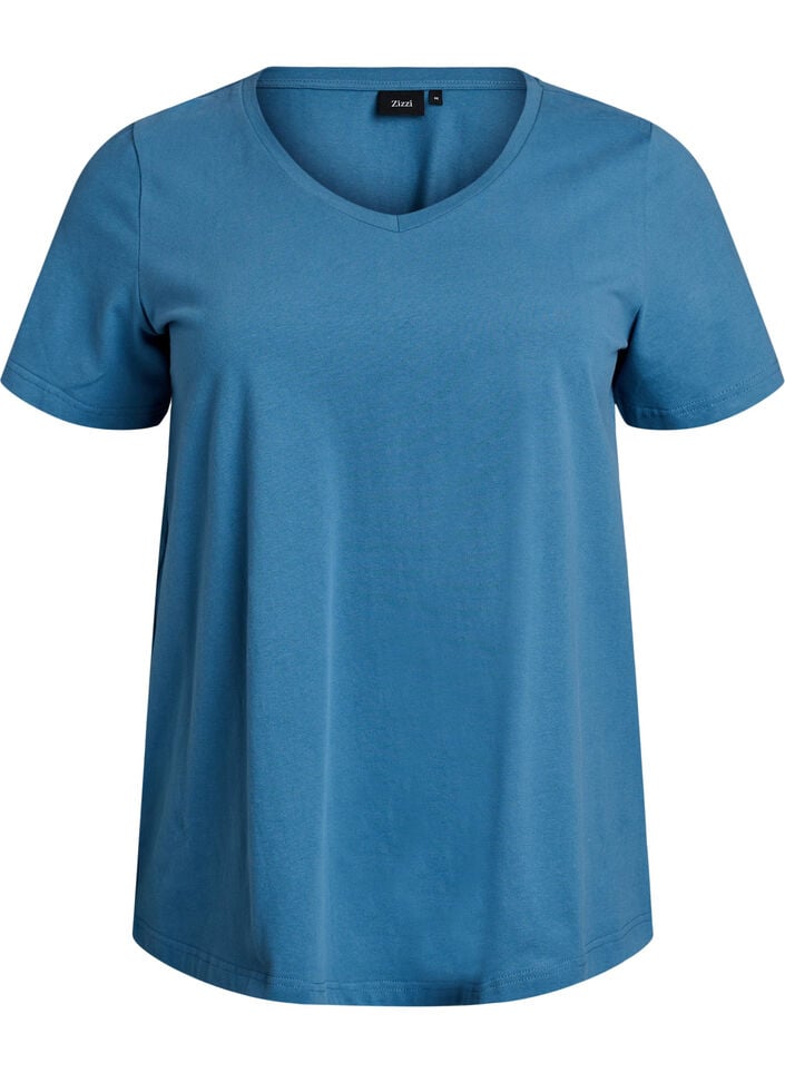 Enf&auml;rgad bas-t-shirt i bomull, Bl&aring;, Packshot image number 0