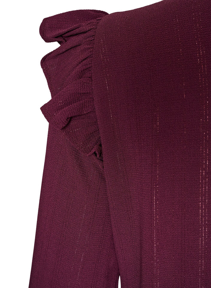 Kort kl&auml;nning med volanger och glitter, R&ouml;d, Packshot image number 3