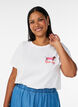 T-shirt i bomull med tryck p&aring; br&ouml;stet, Vit, Model image number 0