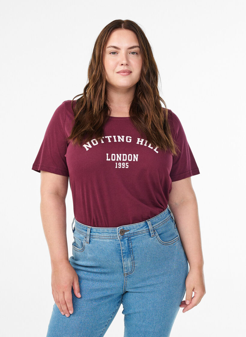 T-shirt med tryck, R&ouml;d, Model image number 0