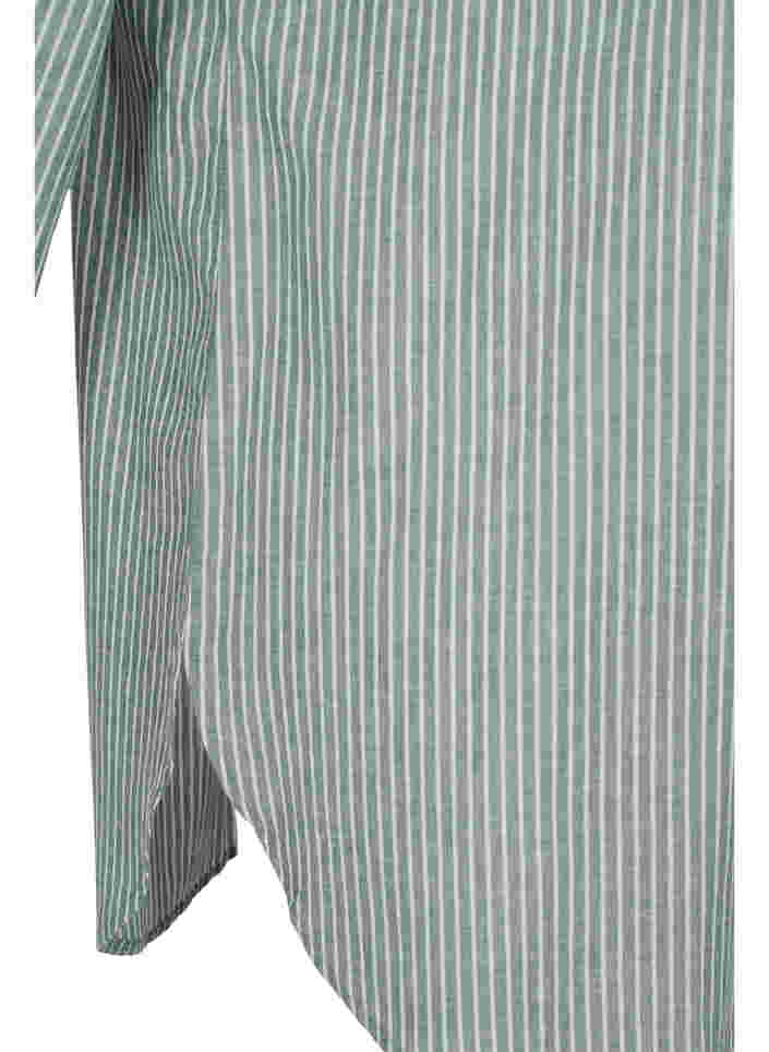 Randig skjorta i 100% bomull, Cilantro Stripe , Packshot image number 3