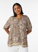 Blus i viskos med paisleym&ouml;nster och knytband, Gul, Model image number 0