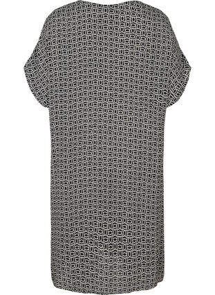 Kortärmad klänning i viskos med grafiskt print, Graphic AOP, Packshot image number 1
