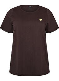 T-shirt med tryck, Brun