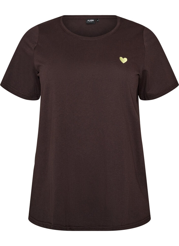 T-shirt med tryck, Brun, Packshot image number 0