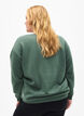 Sweatshirt med frottétext, Grön, Model image number 2