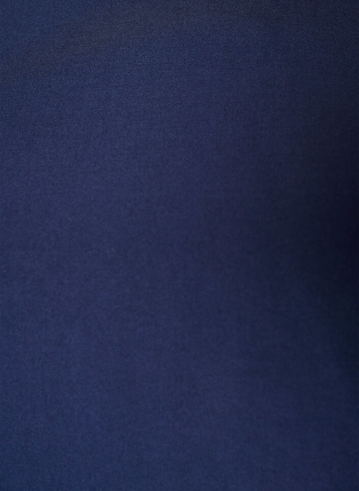 Kort&auml;rmad v&auml;vd blus med rund hals, Bl&aring;, Packshot image number 2