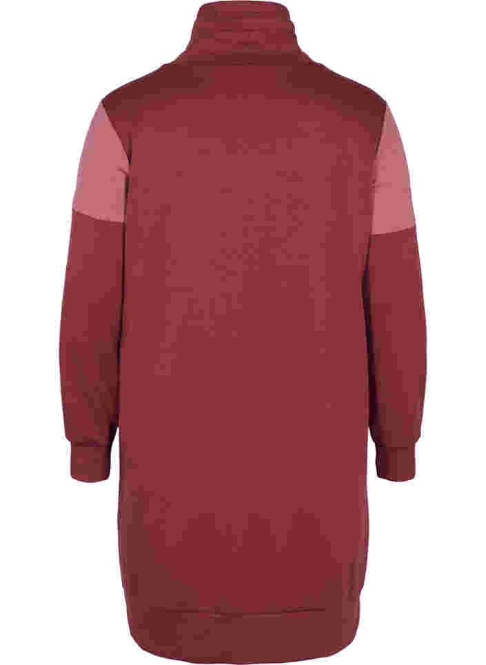 Sweatshirtklänning med colour block, Red Mahogany/RoseBr., Packshot image number 1