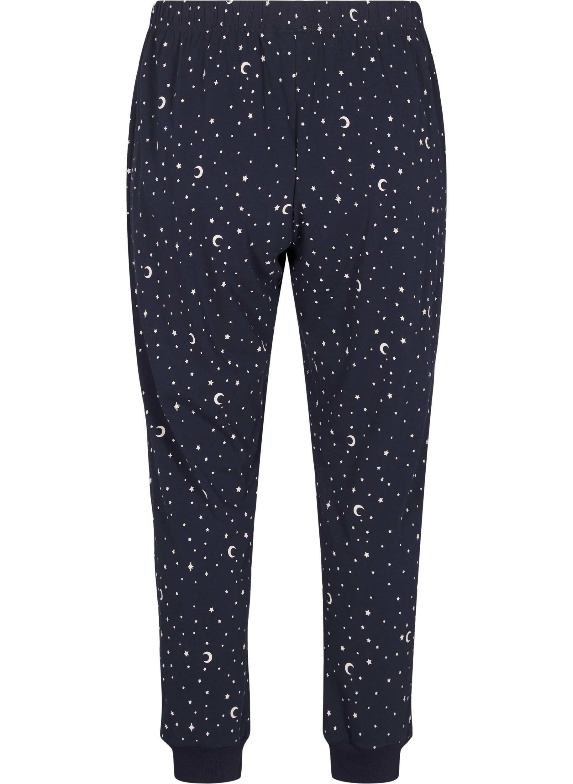 Zizzi Pyjamasbyxor med tryck, Bl&aring;, Packshot image number 1