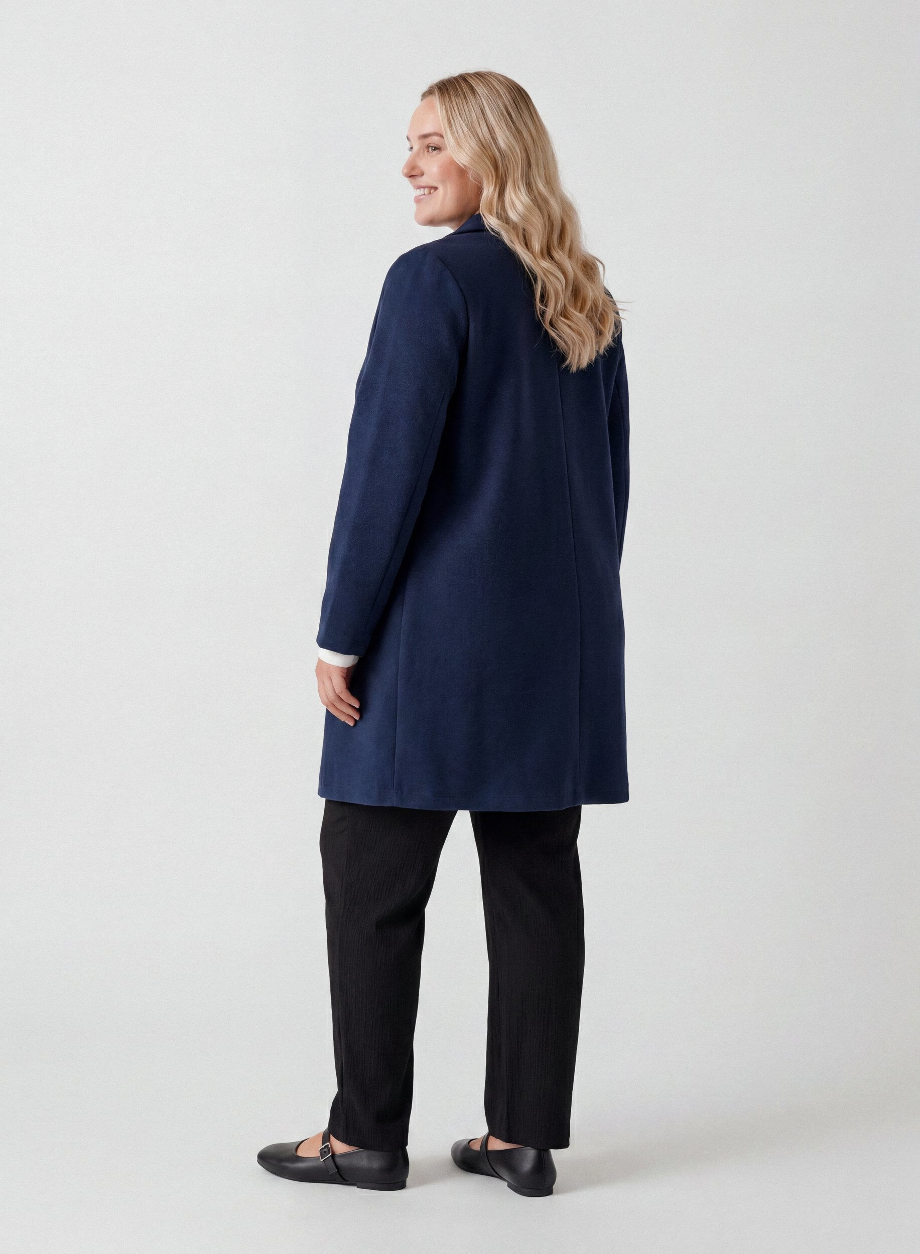 ZizziL&aring;ng kavaj med fickor, Bl&aring;, Model image number 2