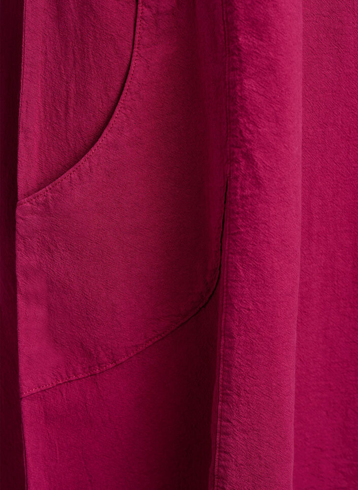 Kort&auml;rmad kl&auml;nning i bomull, R&ouml;d, Packshot image number 3