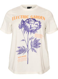 T-shirt i bomull med tryck, Vit