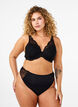 Trosor i microfiber med spets, Svart, Model image number 0