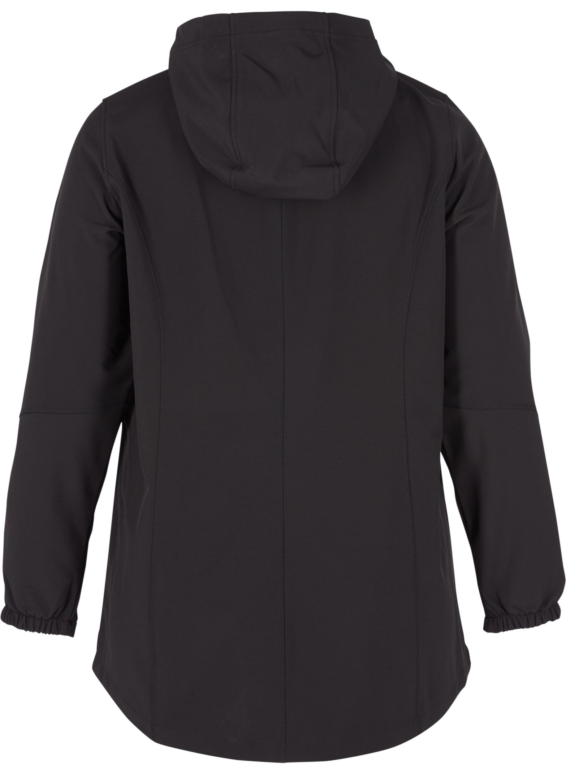 Zizzi Kort softshell jacka med luva, Black, Packshot image number 1
