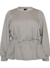Blus med knytband och puff&auml;rmar, Gr&aring;
