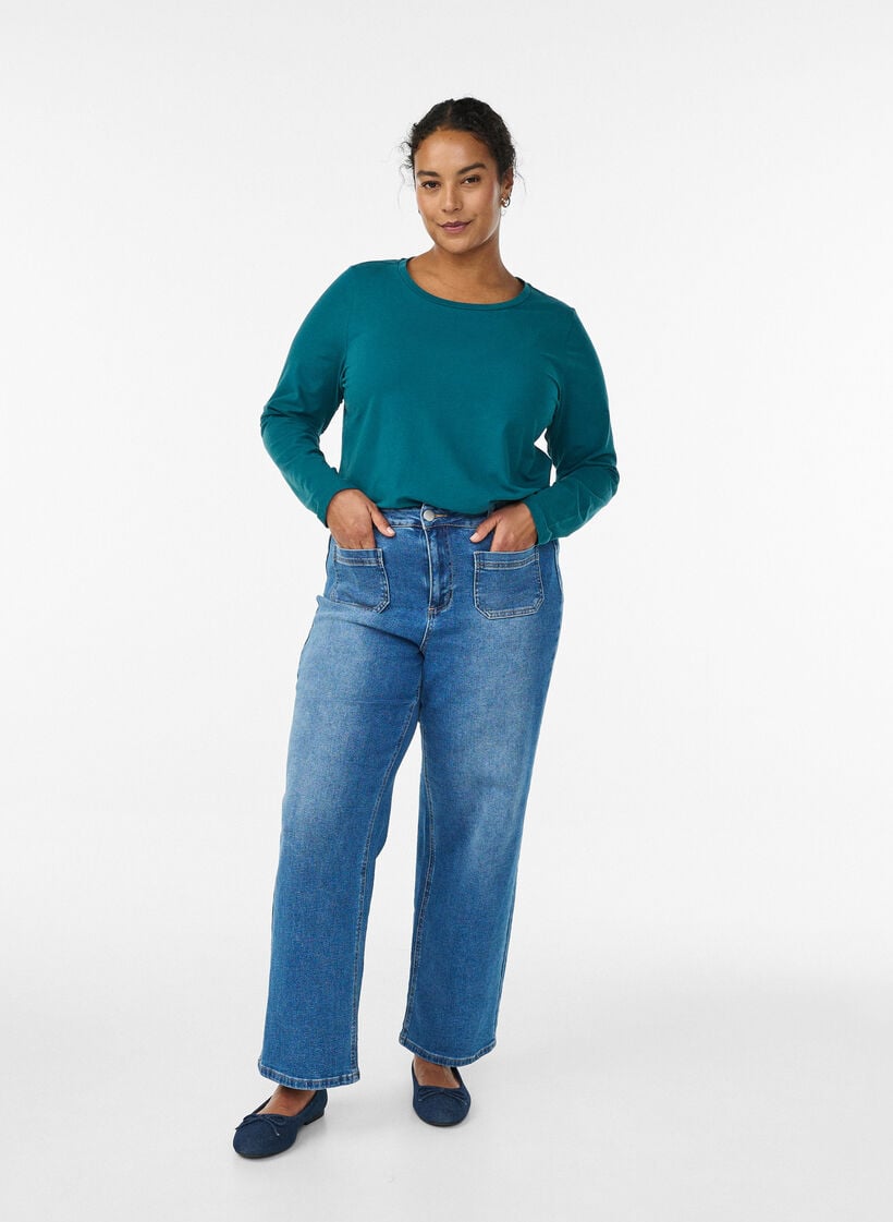 Baskopp i jersey med l&aring;nga &auml;rmar, Gr&ouml;n, Model image number 1