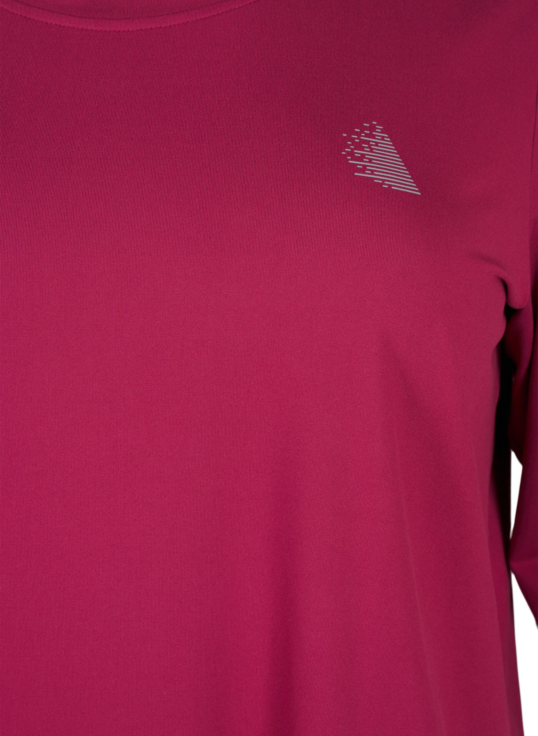 ZizziTr&auml;ningsblus med trekvarts&auml;rm, R&ouml;d, Packshot image number 2
