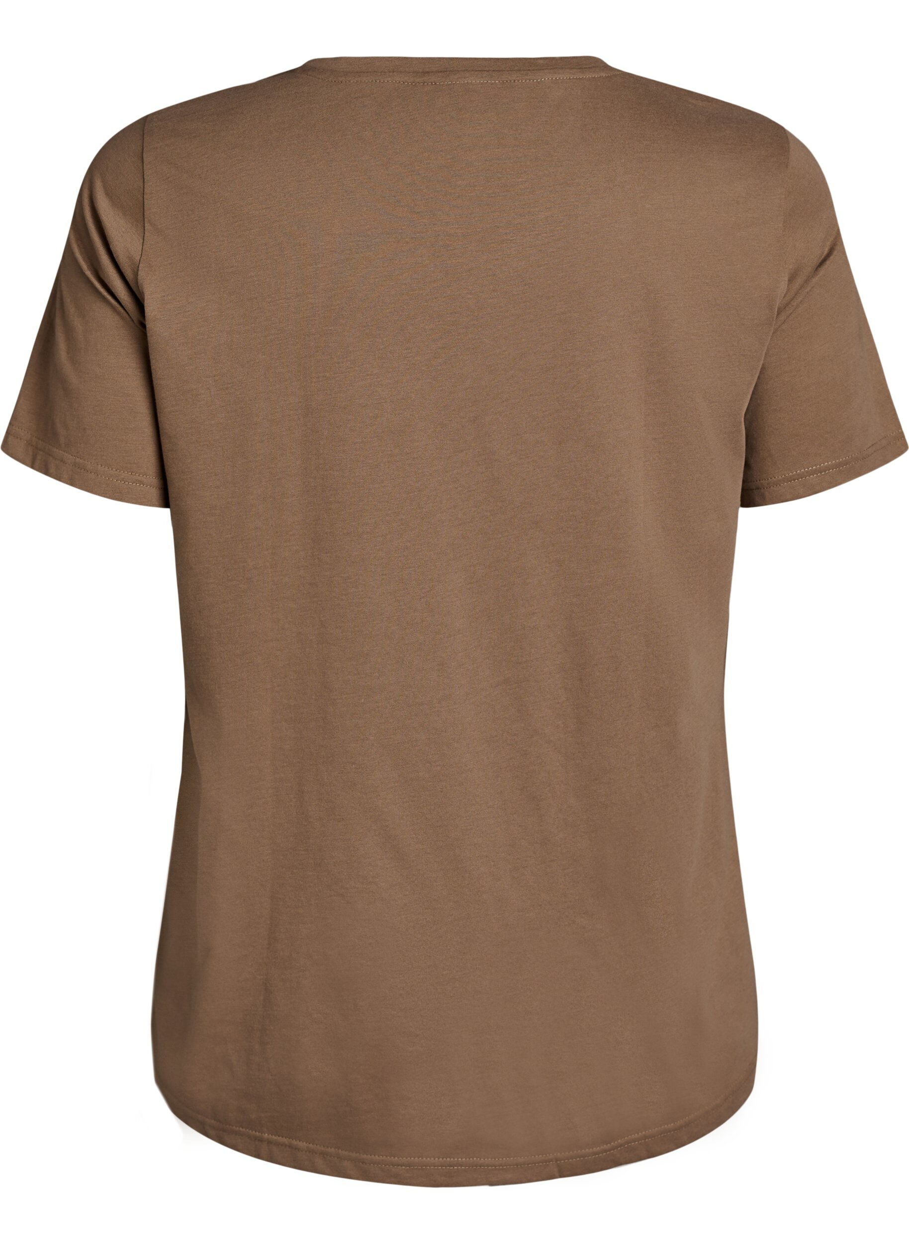 Zizzi T-shirt med tryck, Brun, Packshot image number 1