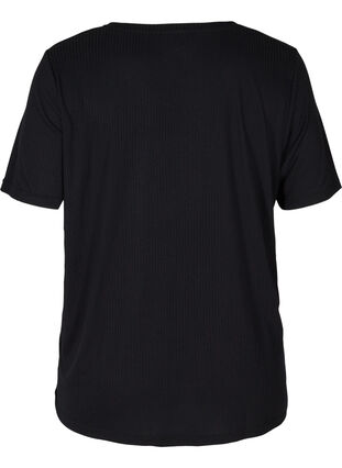 Ribbad t-shirt, Black, Packshot image number 1