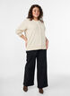 Finstickad kofta med rund halsringning, Beige, Model image number 1