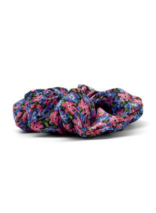Blommig scrunchie, Blue Pink Flower, Packshot image number 1