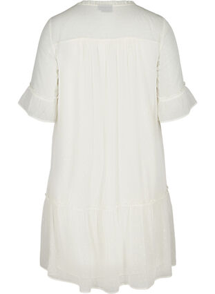 A-linjeformad klänning med volanger, Beige as sample, Packshot image number 1