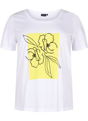 T-shirt i bomull med motiv, B. White w. Sulphur, Packshot image number 0