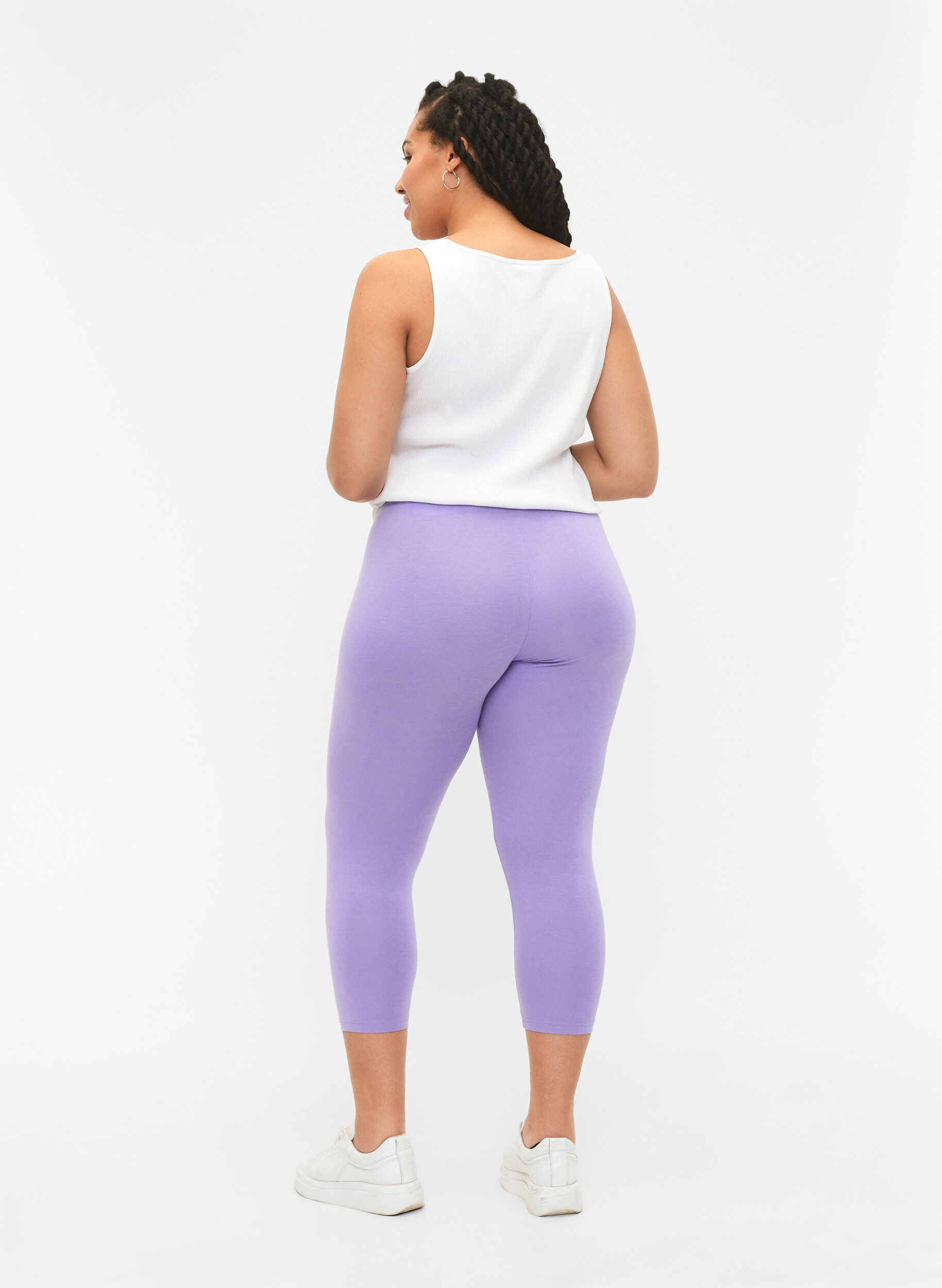 Zizzi 3/4 bas-leggings, Lila, Model image number 2