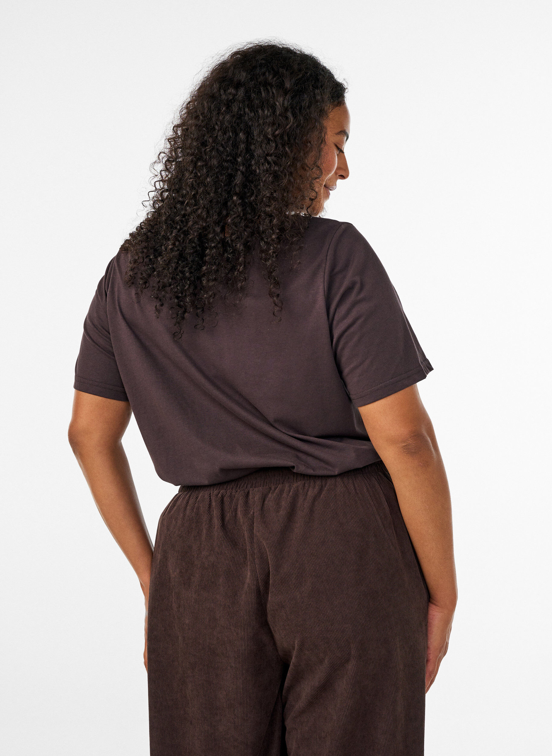 ZizziT-shirt med tryck, Brun, Model image number 2