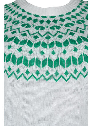 Stickad tröja med jacquardmönster, Jolly Green Comb, Packshot image number 2