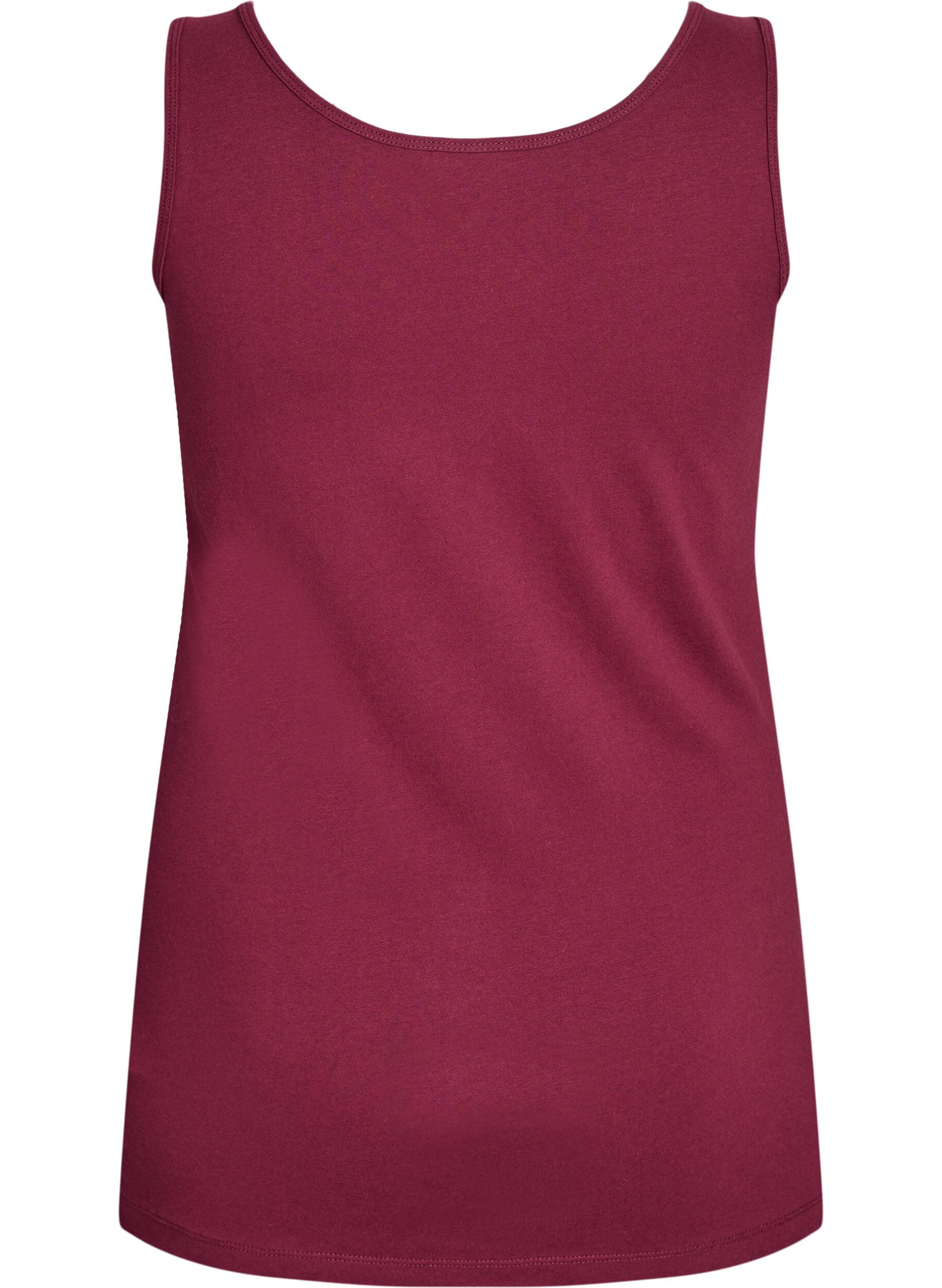 ZizziSolid f&auml;rg bas topp i bomull, M&ouml;rk Bordeaux, Packshot image number 1