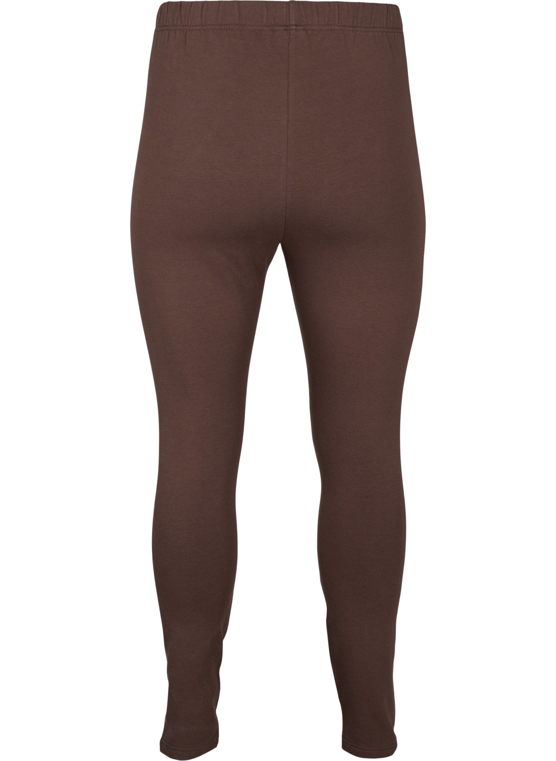 Zizzi Leggings i bomull med foder, Brun, Packshot image number 1