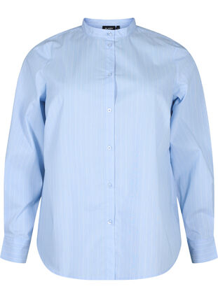 FLASH - kritstrecksrandig skjorta, Light Blue Stripe, Packshot image number 0
