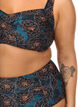 Vadderad bikinitopp med tryck, Bl&aring;, Model image number 2
