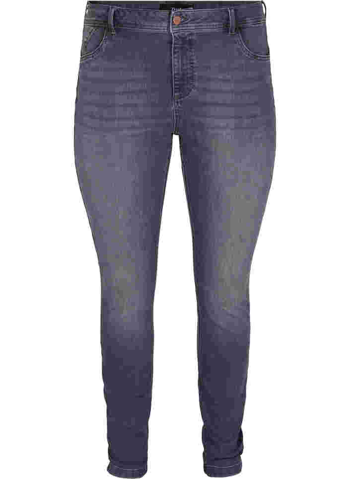 Nille jeans med extra slim fit och hög midja, Grey Denim