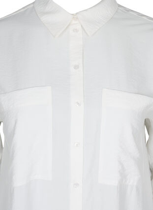 Viskostunika med knappar och fickor, White, Packshot image number 2