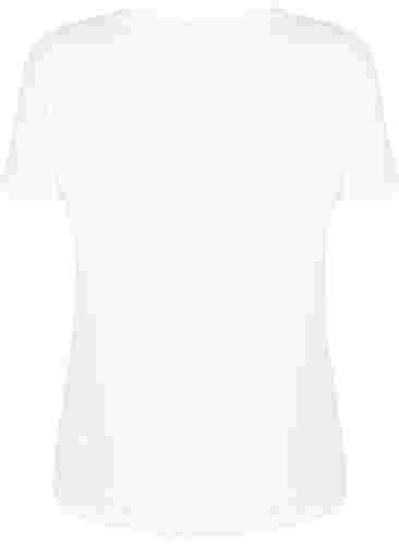 T-shirt i bomull med tryck framtill, White Chest Print, Packshot image number 1
