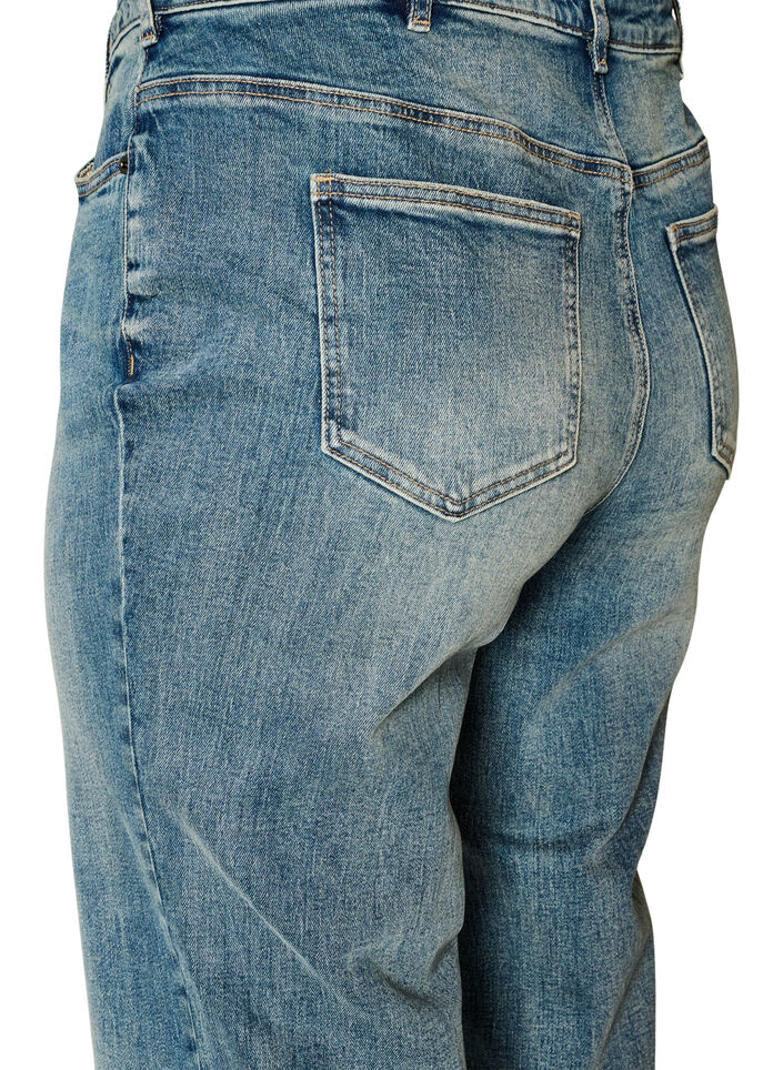 Kiana l&auml;tt slitna jeans med rak passform, Bl&aring;, Packshot image number 3