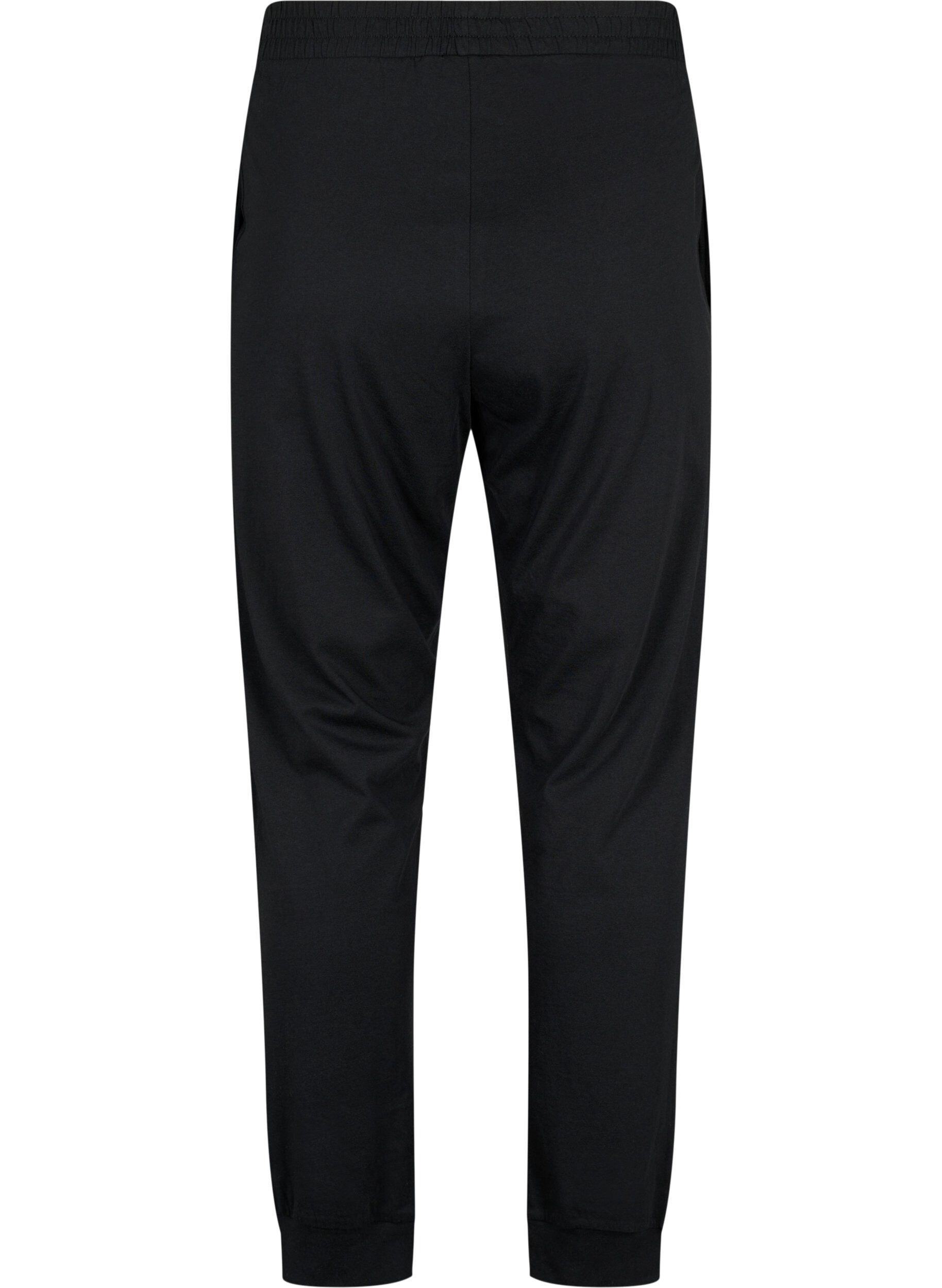 Zizzi Pyjamas i bomull, Svart, Packshot image number 1