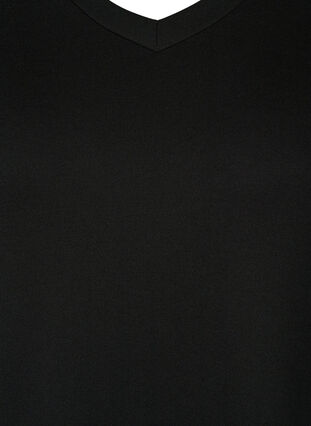 Klänning med 3/4-ärmar och revärer, Black, Packshot image number 2